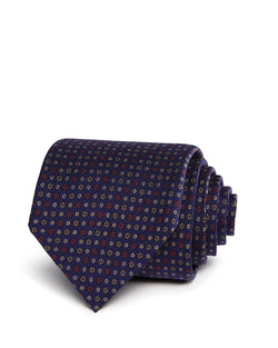 Ledbury Deming Floral Tile Classic Tie Dark Blue thumbnail 1