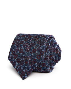 Ledbury Eldon Floral Damask Classic Tie Dark Purple thumbnail 1