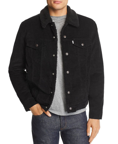 Levi's Faux Shearling-lined Corduroy Trucker Jacket Black Cord
