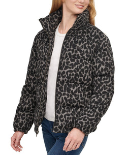 Levi's animal-print Cropped Puffer Jacket Charcoal Leopard thumbnail 3