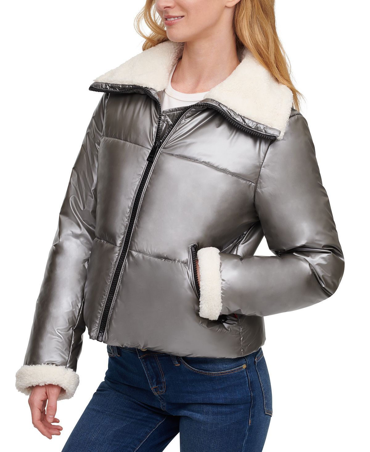 Levi's faux-sherpa-lined Puffer Jacket Alloy