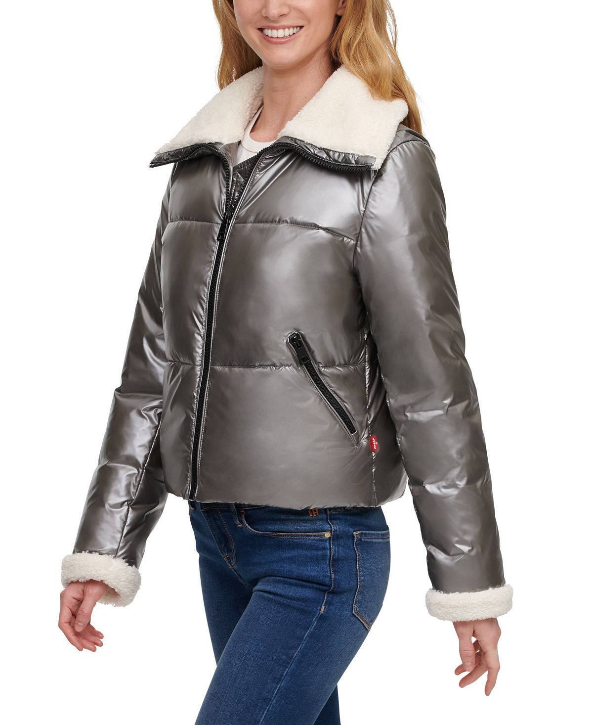 Levi's faux-sherpa-lined Puffer Jacket Alloy
