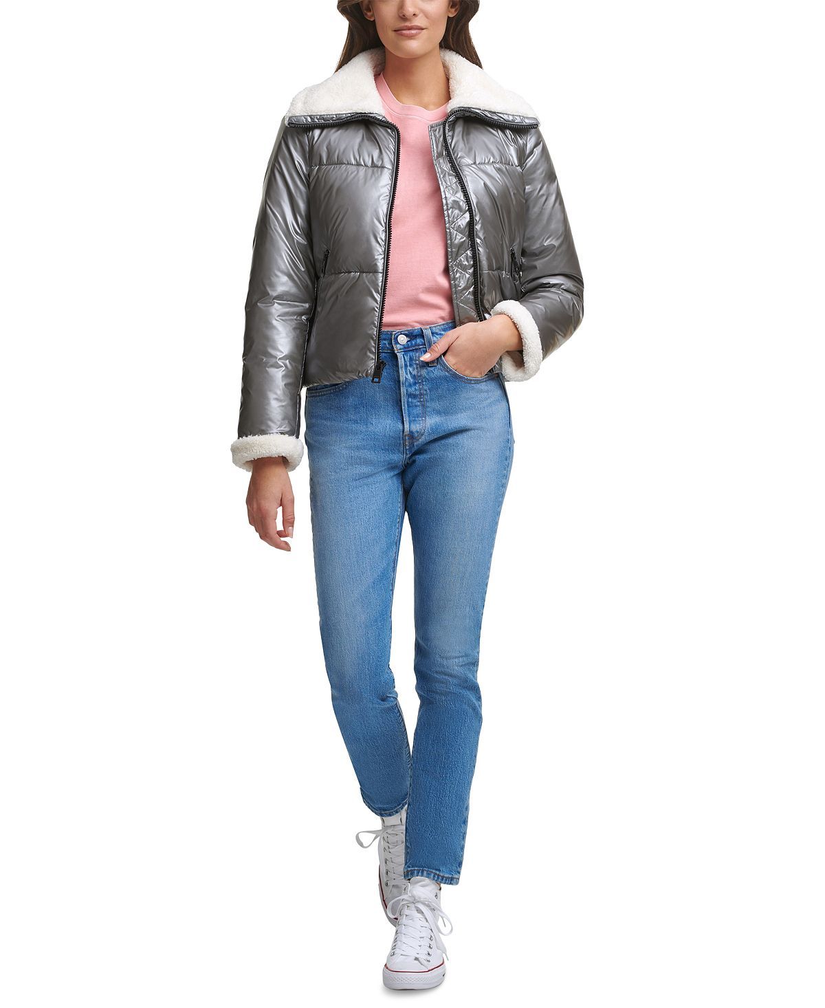 Levi's faux-sherpa-lined Puffer Jacket Alloy
