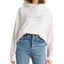 Levi's fleece Graphic Print Hoodie Batwing Outline Glitter Hoodie White+