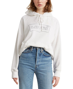 Levi's fleece Graphic Print Hoodie Batwing Outline Glitter Hoodie White+ thumbnail 1