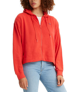 Levi's wo Fleece Zip-up Hoodie Red thumbnail 1