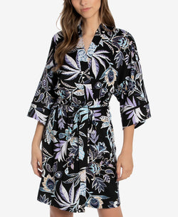 Linea Donatella Floral Batik Printed Wrapper Black thumbnail 1