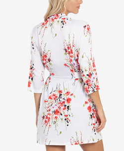 Linea Donatella Floral-print Chemise Nightgown & Wrap Robe Set Iroy Black thumbnail 3