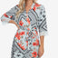 Linea Donatella Lace-trim Chemise Nightgown & Wrap Robe Set Aqua