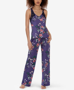 Linea Donatella Lainie Trellis Tank Top & Pants Pajama Set Purple thumbnail 1