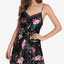 Linea Donatella Tropic Delight Charmeuse Satin Chemise Nightgown Navy