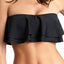 Lolli Double Ruffle Bandeau Top in Black