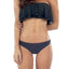Lolli Double Ruffle Bandeau Top in Black