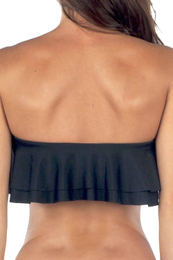 Lolli Double Ruffle Bandeau Top in Black thumbnail 4