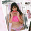 Lolli Double Ruffle Bandeau Top in Hot Pink