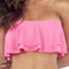 Lolli Double Ruffle Bandeau Top in Hot Pink