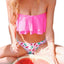 Lolli Double Ruffle Bandeau Top in Hot Pink