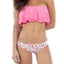 Lolli Double Ruffle Bandeau Top in Hot Pink