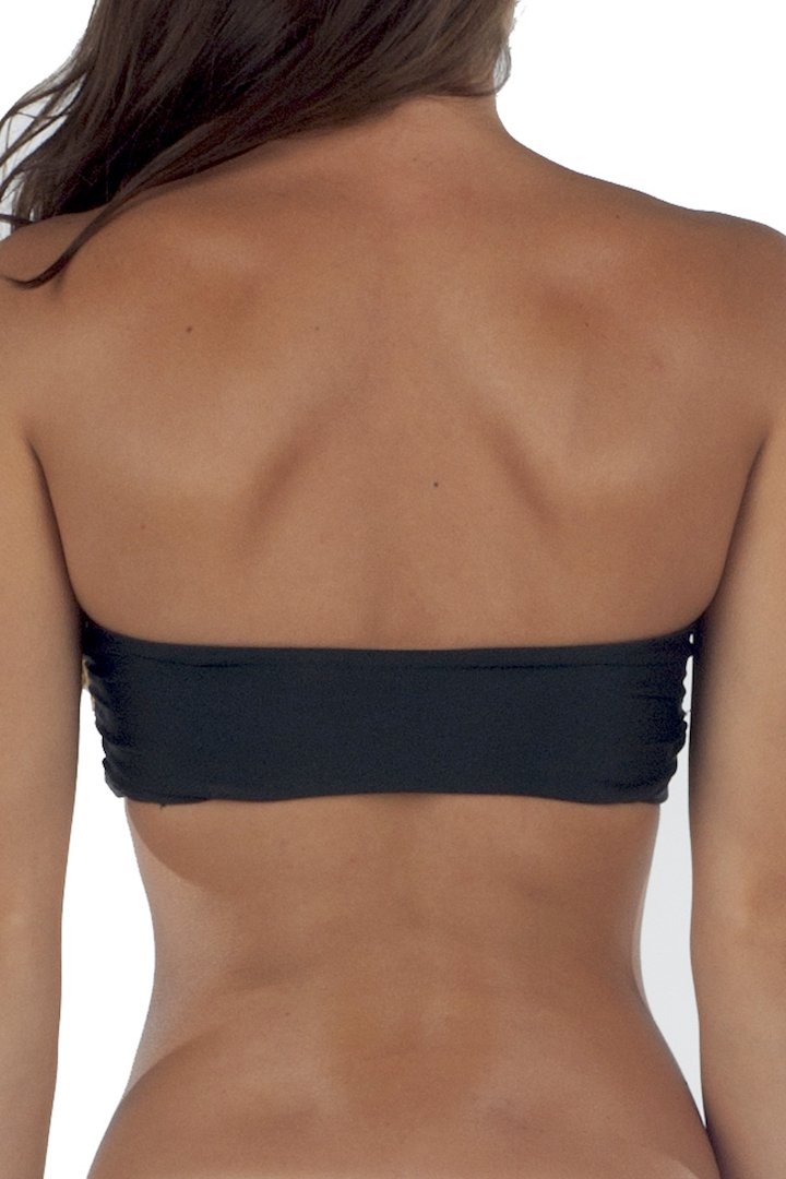 Lolli Front Tie Bandeau Top in Black