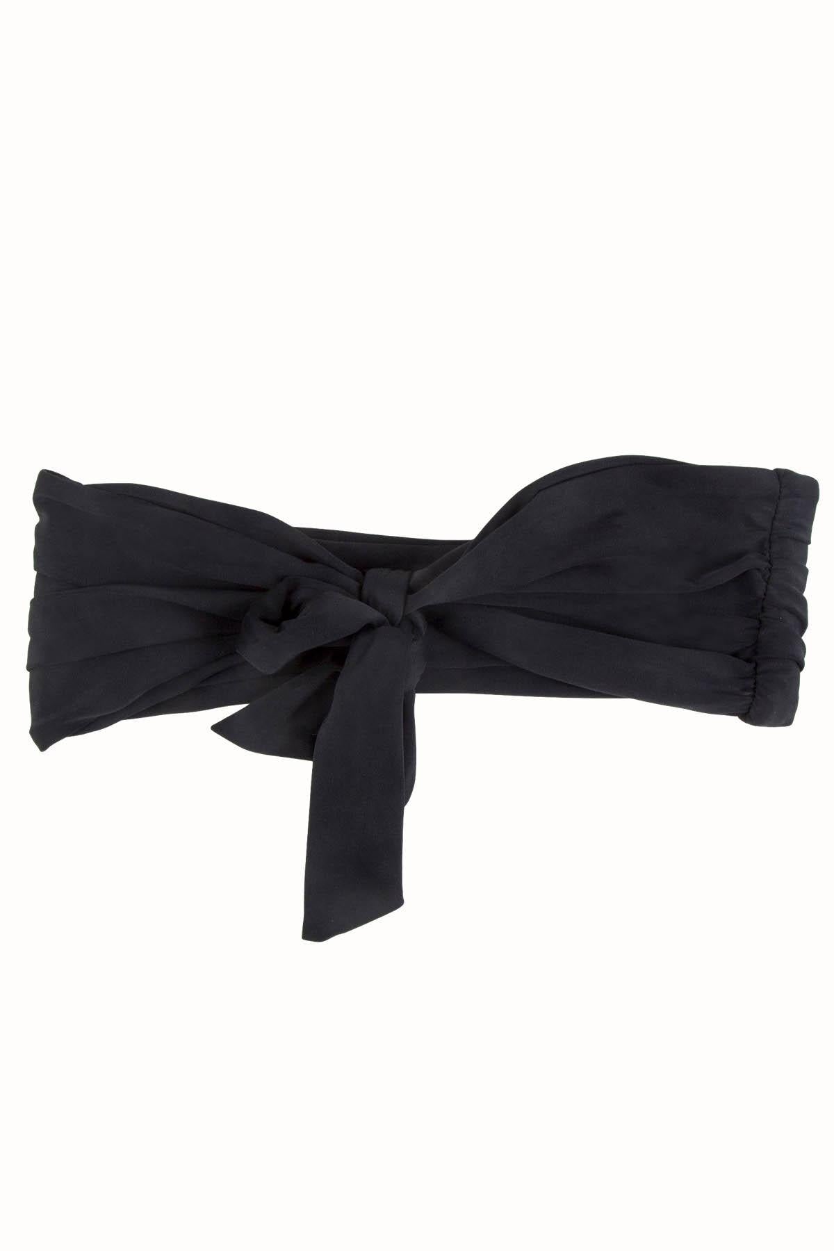 Lolli Front Tie Bandeau Top in Black