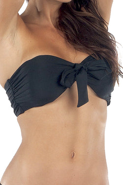 Lolli Front Tie Bandeau Top in Black thumbnail 4