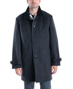 London Fog Clark Classic-fit Overcoat Charcoal thumbnail 1
