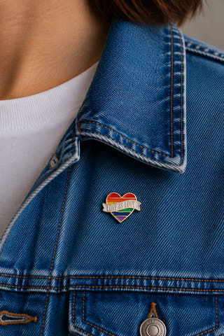 Love Is Love Heart Banner Enamel Pin