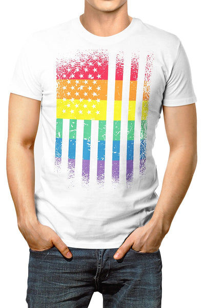 LowTee Vintage Rainbow Flag Graphic Tee