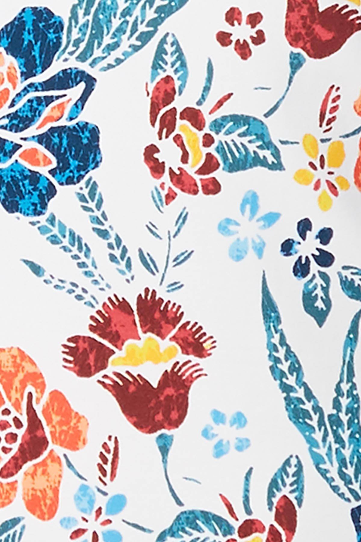 Lucky Brand Las Dalias Pom Pom Tankini Top in Multicolor