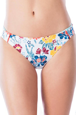 Lucky Brand Las Dalias Printed Hipster Bikini Bottom in White thumbnail 4