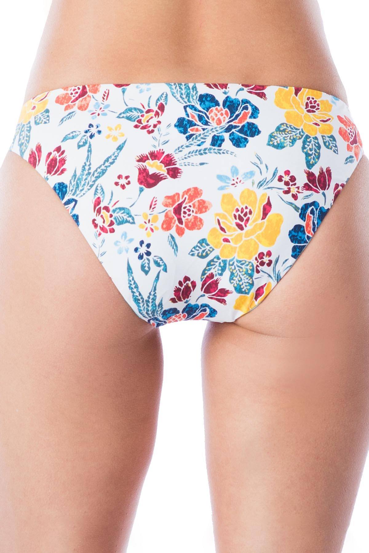 Lucky Brand Las Dalias Printed Hipster Bikini Bottom in White