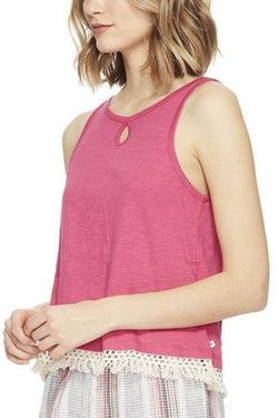 Lucky Brand Pink Cotton Fringe Lounge Tank thumbnail 1