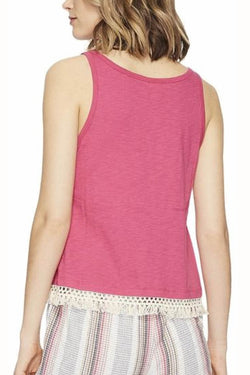 Lucky Brand Pink Cotton Fringe Lounge Tank thumbnail 4