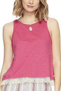 Lucky Brand Pink Cotton Fringe Lounge Tank thumbnail 2