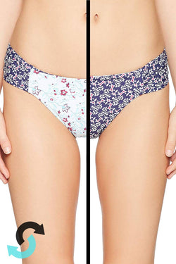 Lucky Brand Tile to Bloom Reversible Sash Hipster Bikini Bottom in Aqua thumbnail 1