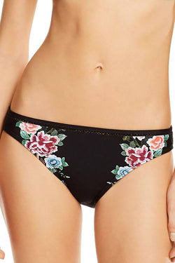 Lucky Brand Zen Garden Bikini Bottom in Black thumbnail 1