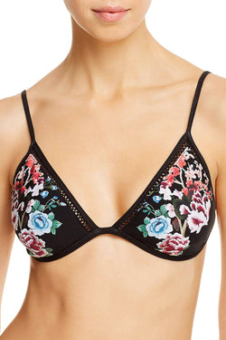 Lucky Brand Zen Garden Triangle Bikini Top in Black thumbnail 2