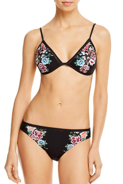 Lucky Brand Zen Garden Triangle Bikini Top in Black thumbnail 1