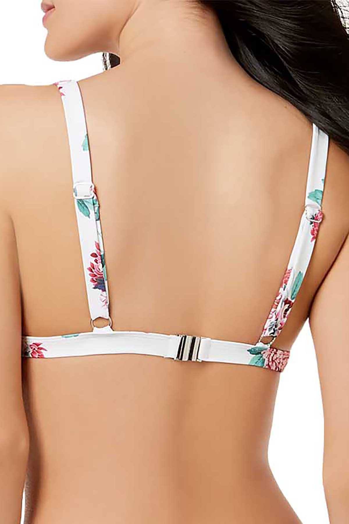 MINKPINK Pretty Petals High Apex Bikini Top in Multicolor