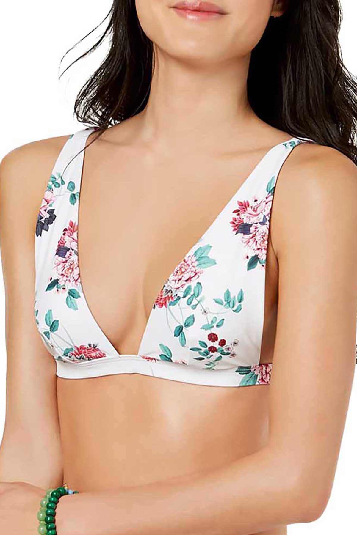 MINKPINK Pretty Petals High Apex Bikini Top in Multicolor