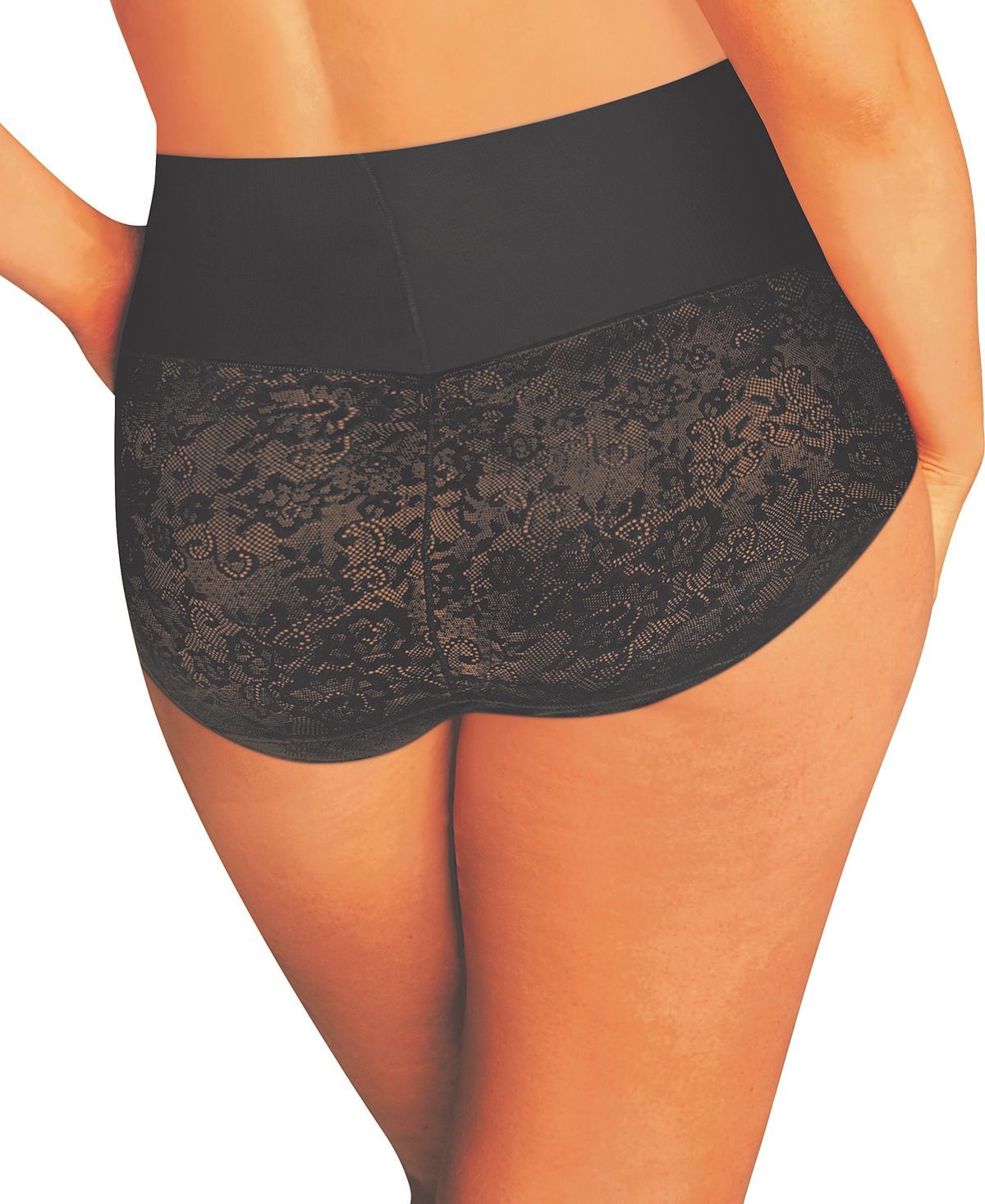 Maidenform Curvy Tame Your Tummy Lace Brief Dm0055 Black Lace