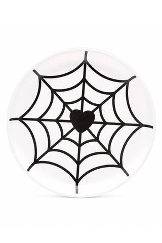 Maker’s Halloween Black Heart Spiderweb Plate