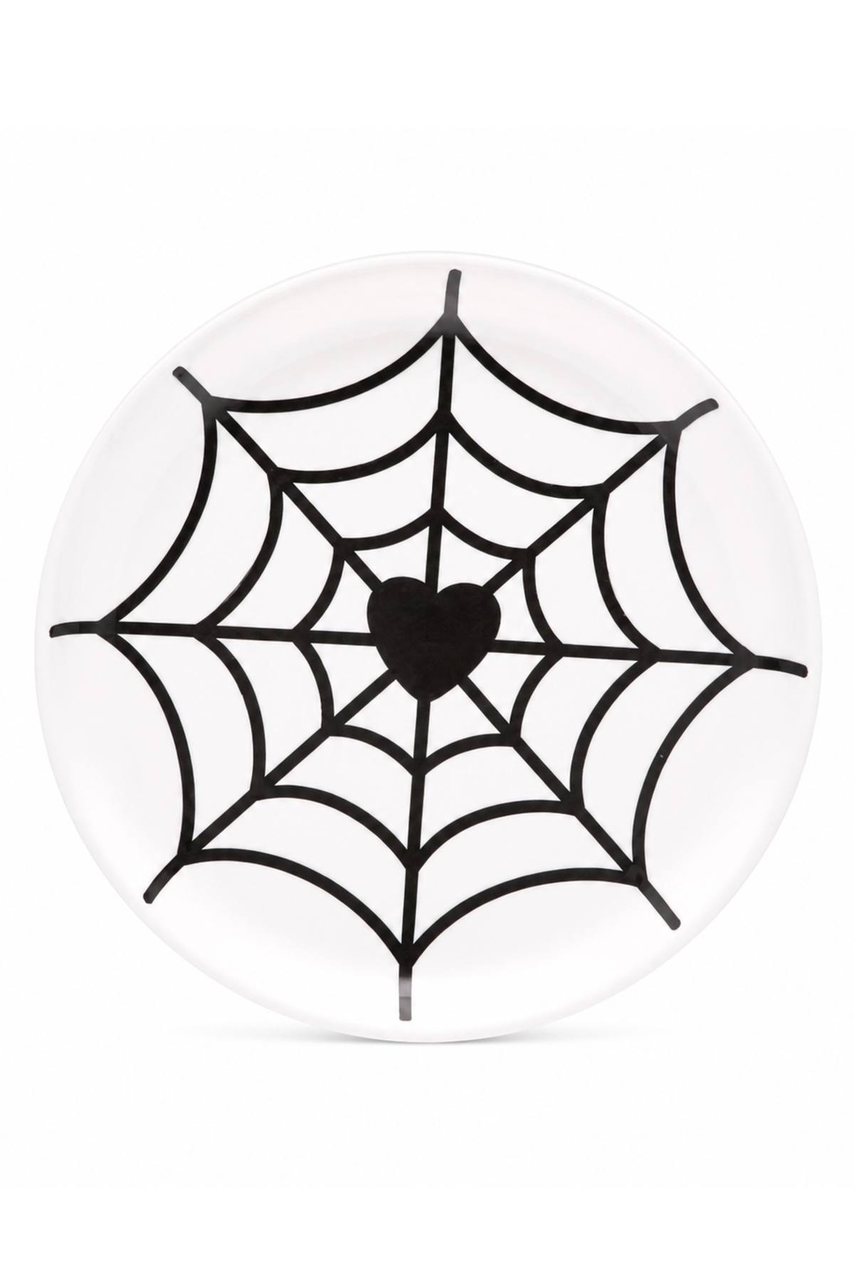 Maker’s Halloween Black Heart Spiderweb Plate