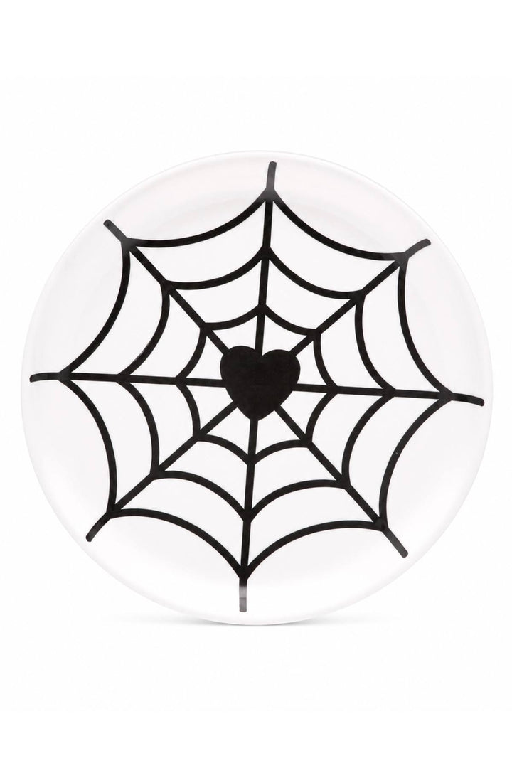 Maker’s Halloween Black Heart Spiderweb Plate
