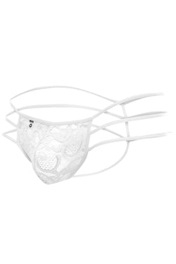 Male Basics White Triple Lace String Thong thumbnail 1