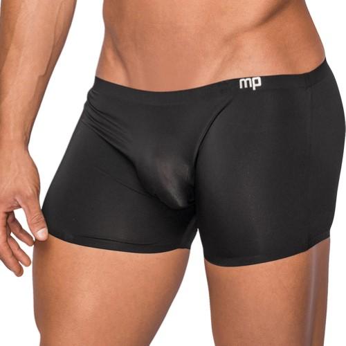 Male Power Black Seamless Sleek Short with Sheer Pouch