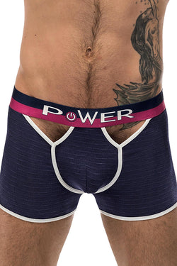 Male Power Navy-Blue French Terry Cut-Out Boxer Brief thumbnail 1