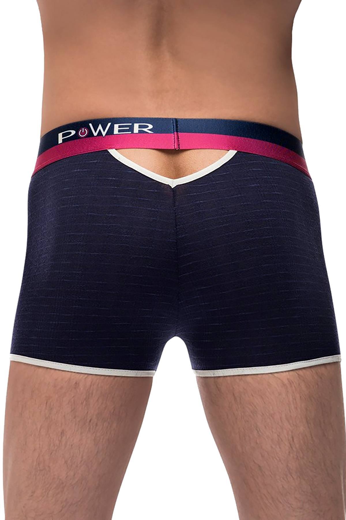Male Power Navy-Blue French Terry Cut-Out Boxer Brief