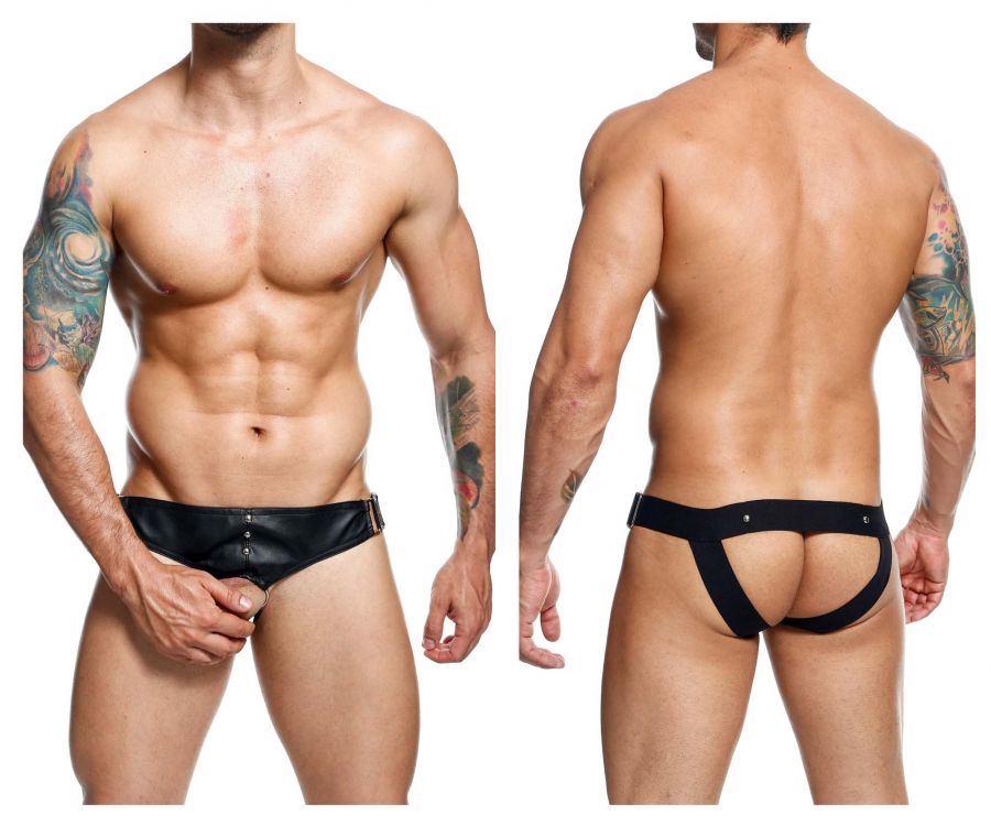 MaleBasics Men's Underwear DMBL01 DNGEON Cockring Jockstrap Color Black