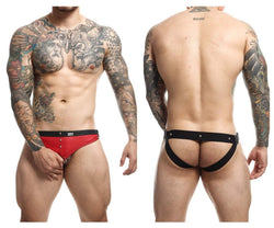 MaleBasics Men's Underwear DMBL01 DNGEON Cockring Jockstrap Color Red thumbnail 1